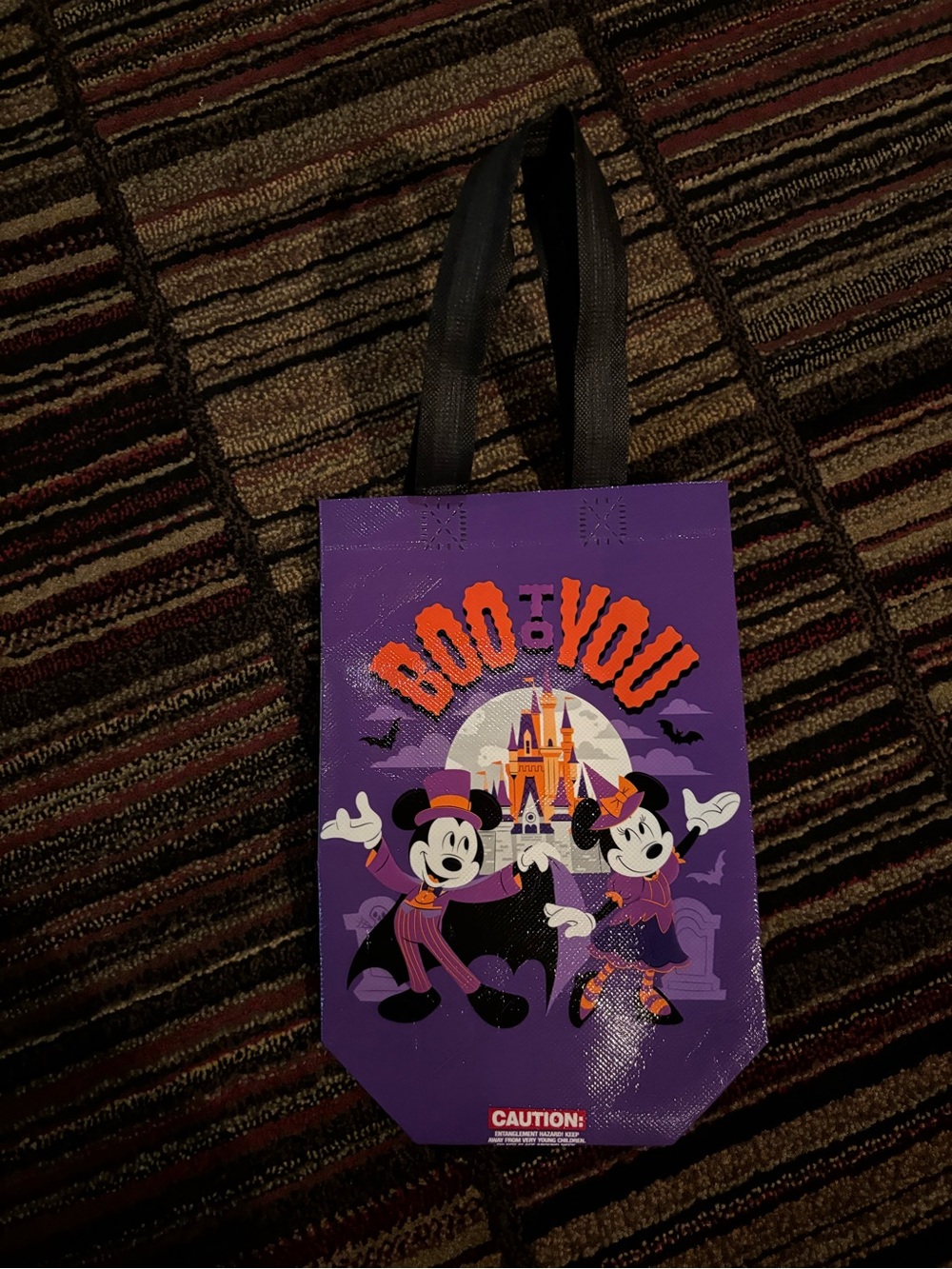Disney Halloween Tote bag with Orange 'Boo to You' Text